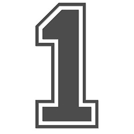 Applicable Pun Varsity Number 1 - Vinyl Decal - Dark Grey 8 Inches Tall