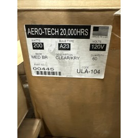 Aero Tech 200A23/CL 20,000hr ULA-104 AERO-TECH #00445 A23 200 Watts 120V CLEAR LIGHT BULB