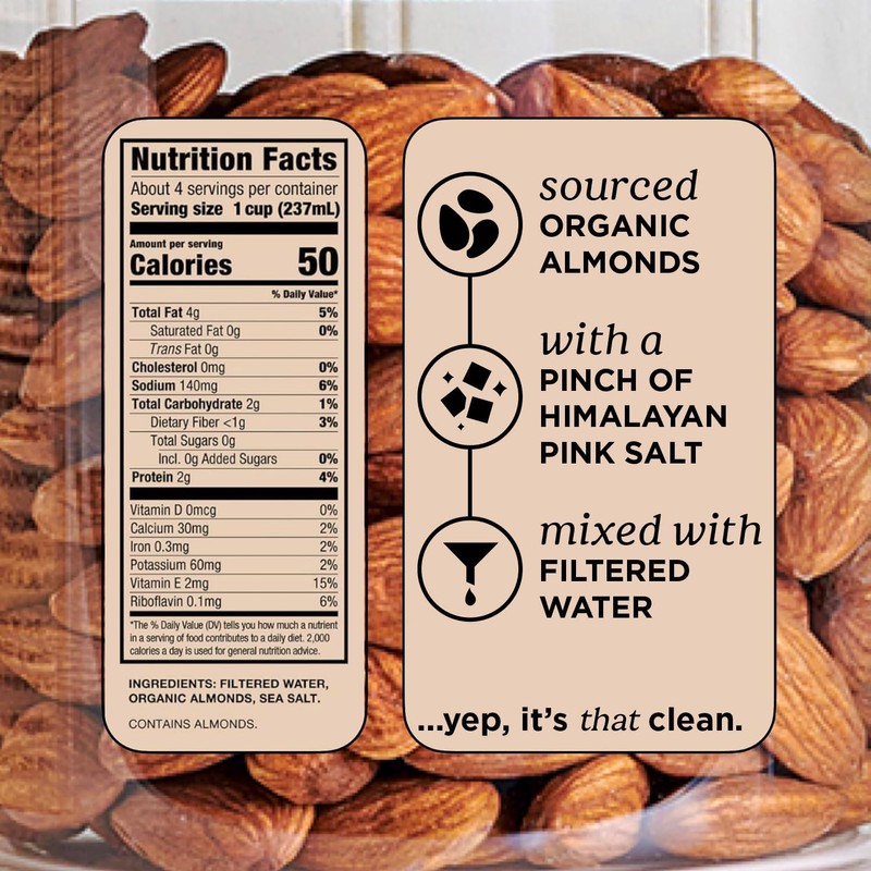 Mooala Organic Simple Almond Milk, 32oz - 3 Ingredient, Shelf