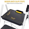 KINGRACK Sturdy Steel 3 Step Ladder, Folding Step Stool with