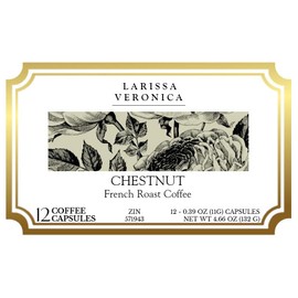 Chestnut French Roast Coffee (Single Serve K-Cup Pods) (Gourmet, Naturally Flavored, Whole Coffee Beans) (12 pods, ZIN: 571943) - 3 Pack