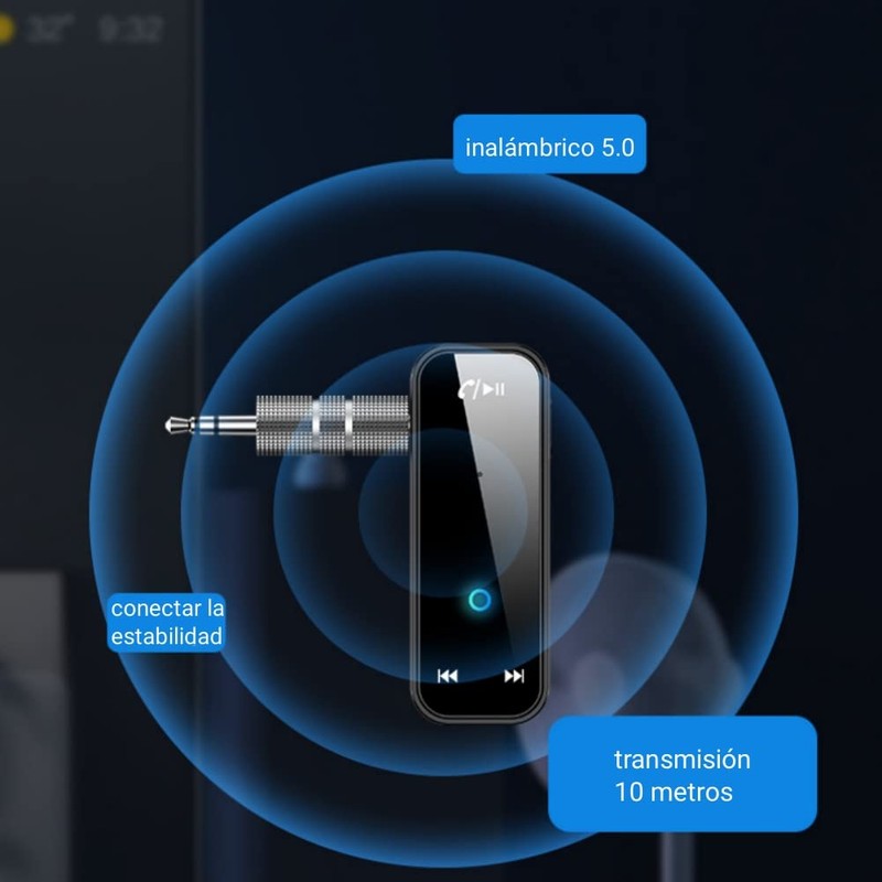 NIHO Adaptador Bluetooth 5.0 3,5 mm Jack Aux, Transmisor/Receptor Inalámbrico