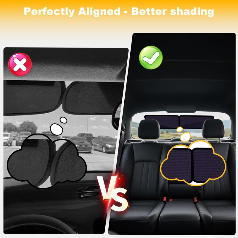 XCBYT Square Car Window Shades for Windshield & Side Windows,