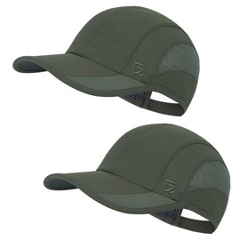 GADIEMKENSD Outdoor Men's Running Hat Dry Fit Cool Sports Hats Fast Dry UV Baseball Cap Sweat Proof Breathable Airy Performance Hats for Workout Jogging Tennis Hiking Gym Army Green L