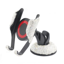 Bestbling Crystal 360-degree Rotating Car Air Vent Mount Holder Bling car Dashboard Phone Holder for Smartphones. (Silve4r)