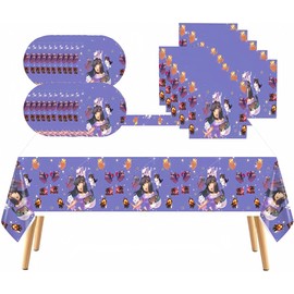 41 pcs cat Themed Party Supplies, 20 Plates, 20 Napkins and 1 Tablecloth Birthday Party Decorations for Boys and Girls