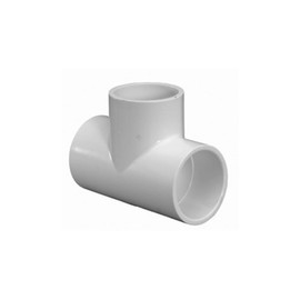 LASCO 1in PVC Tee Fitting, 1x1x1 Slip Socket Tee, Sch 40 401-010