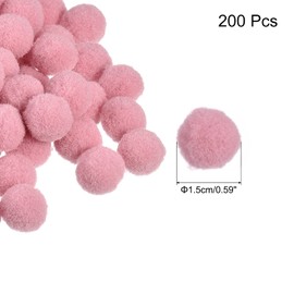 MECCANIXITY Pom Felt Balls Felting Fabric 1.5cm 15mm Pink for Home Craft Project DIY Pack of 200