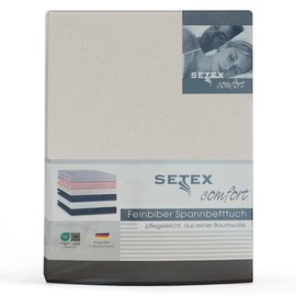 Setex - Flannelette Bed Sheet with Elastic Band Cuddly Soft - Flannelette Fitted Sheet Made of 100% Cotton with All-Round Elastic Band - Bed Sheet 90 x 200 cm Natural