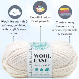 Lion Brand Wool Ease Thick & Quick Starlight - Metallic 640-308 (3-Skeins - Same Dye Lot) #6 S Bulky Acrylic-Wool Yarn for Crocheting and Knitting with Project Bag