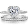 Jude Jewelers Rhodium Plated Heart Shaped Engagement Eternity Bridal Anniversary