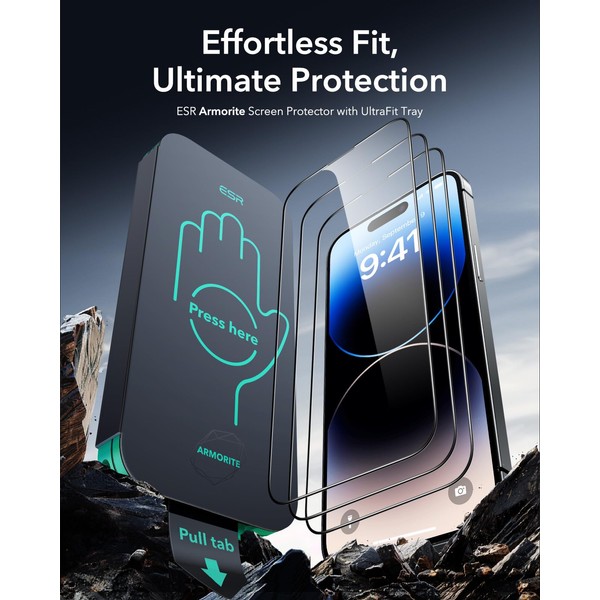 ESR ESR 3 Pack 9H+ Glass for iPhone 14 Pro