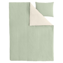 Muslin Bed Linen Children's Bed Linen 100 x 135 cm 2-Piece Set Made of 100% Cotton with Pillowcase 40 x 60 cm Breathable and with Zip Ideal as Baby Bed Linen