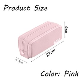 Lonmanui Pencil Case, Large Capacity Pencil Case with 4 Compartments, Multifunctional Pen Bag Stationery Organizer Office Makeup Bag for Girls and Boys Holiday for Primary Students, Women Men, Pink