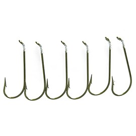 Mustad Snelled Kirby Hook Fishing Terminal Tackle (6 Pack), Bronze, Size 4