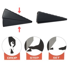 Heavy Duty Adjustable Spring Loaded Residential Door Wedge - Self-Adjusting Doorstop Fits Door Gaps -3" | Made in USA by Veteran Manufacturer