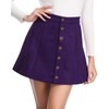 Fuinloth Women's Faux Suede Skirt Button Closure A-Line High Wasit