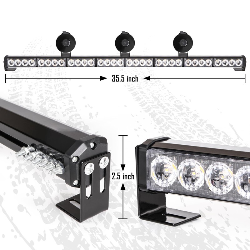 Emergency Light Bar 36 Inch 16 Flash Modes 32 Led