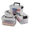 Cadineer 2L Mini Plastic Storage Boxes, Set of 4 Clear