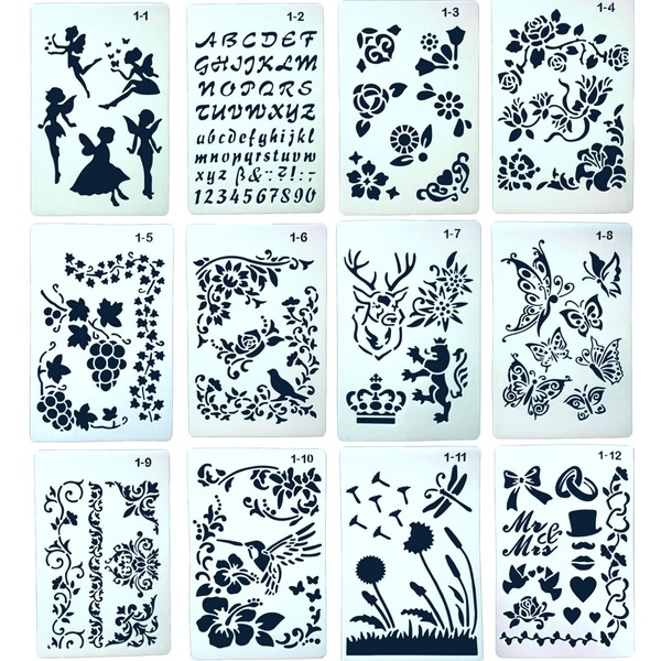 Copeflap Stencil Sheets 12 Pack Stencil Planner Template Stencil Plate