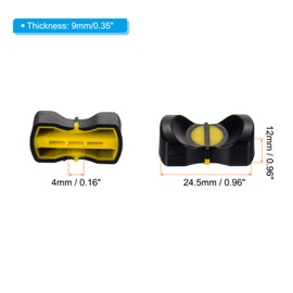 PATIKIL 24.5 x 12 x 9 mm Mixing Console Slider Fader Rotary Knob Cap Sensory Slider Slot Shaft ABS Black Yellow for Rotary Switch Pack of 10