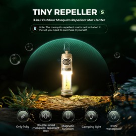 FLEXTAIL Tiny Mosquito Repeller, 329°F Heating 40ft Protection Zone, 4800mAh Rechargeable Battery, Mosquito Repellent for Outdoor Camping Backpacking Patios(None Repellent Pads)