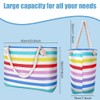 URAQT Large Waterproof Beach Bag with Zip and Pockets for