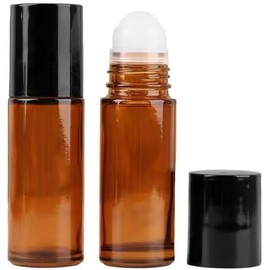 Zenarao 2-Pack Brown Glass 50ml Essential Oil Roller Bottles - Refillable Rollerball Containers with Rollerballs for Aromatherapy, Perfumes, and Personal Care