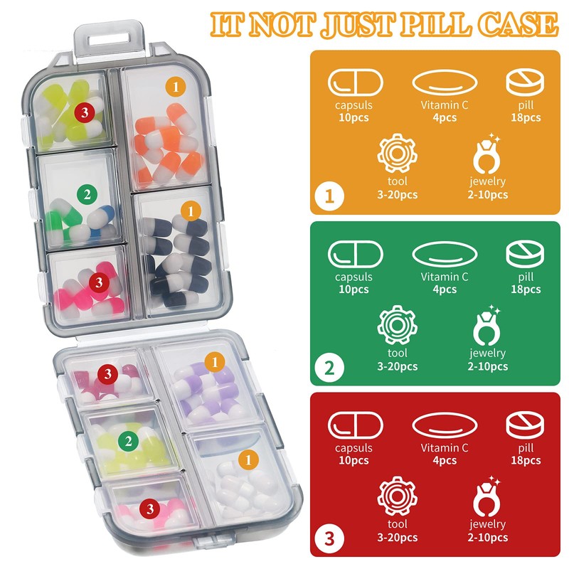 10 Grids Pill Cases Small Pill Organizer Box Weekly Travel