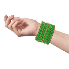 RIANGI Desi Designer Indian Bangles For Women, Set Of 22 Ethnic Alloy Metal Bangles Indian, Womens Bangles Bracelets, Bollywood Jewelry, Wedding Jewelry, Party Favors -9