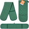 Double Oven Gloves Butcher Quilted Stripe Heat Resistant Oven Mitts