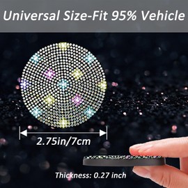 Piburth 4PCS Bling Car Cup Holder Coaster, 2.75 inch Anti-Slip Shockproof Bling Crystal Rhinestone Insert Car Cup Coaster, Automotive Interior Accessories for Womens Girls (Colourful)