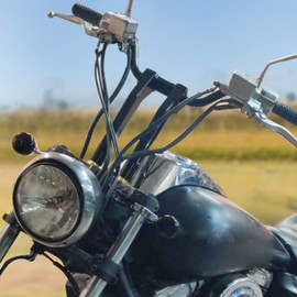 Goldfire Motorcycle Handlebar Risers, 8" Pullback Challenger Risers Fits for H-D 1” Handlebar (Anodized Black)