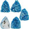 dssmboom Irregularly White AB Titanium Coated Rock Quartz Cluster Mineral