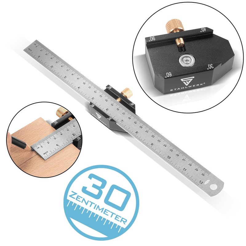STAHLWERK Angle Stop Ruler | Marking Gauge | Marking Gauge