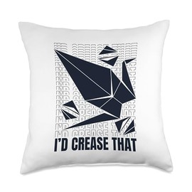 Best Easy Origami Crane Paper Gifts For Beginners I'd Crease That Owl Paper Crane Folding Master Origami Throw Pillow, 18x18, Multicolor