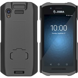 Nakedcellphone Case with Stand for Zebra TC21 TC26 Mobile Computer Scanner, Textured Slim Hard Shell Protector Cover with Kickstand - Black