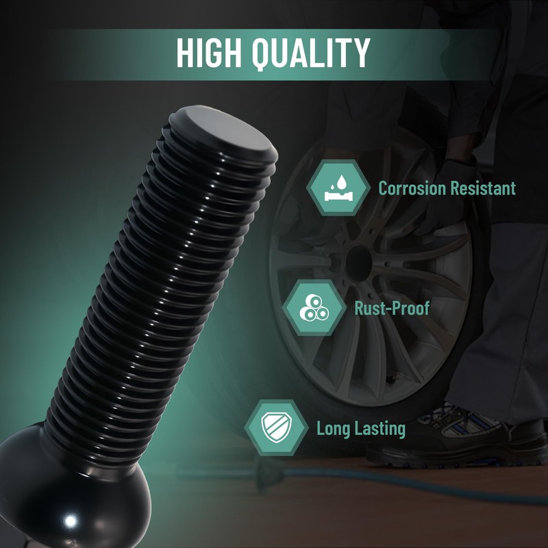 QIAOAUTOCC 20PCS M14x1.5 Extended Lug Bolts – 45mm Shank Length,