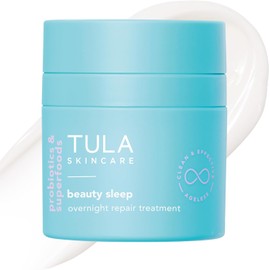 TULA Cuidado De La Piel Belleza Sueño Tratamiento Reparador Nocturno - Antienvejecimiento, Crema De Noche, Contiene Péptidos Naturales, Aha, Retinol, Vitamina C Para Reducir La Apa