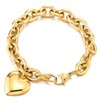 COOLSTEELANDBEYOND Gold Color Stainless Steel Rolo Chain Bracelet with Dangling