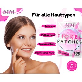 MilaMalina® - Pimple Patch | (Pack of 108) Premium Hydrocolloid Acne Pimple Patches, Anti Pimple Acne Plaster Transparent for Face with Soft Skin Formula | Big Pack