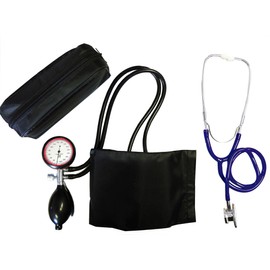 Tiga Gold 2 + Dual-Head Stethoscope Blue Blood Blood Pressure Gauge, 2 Stethoskope Dual-Head 1 Set of 2 items Certified Quality
