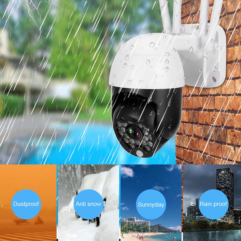 Mini 1in WiFi 1080P IP66 18 Lights Pan/Tilt Infrared Dome