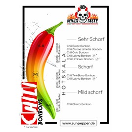 Exotic Chili Bonbon – Xtra Sharp – 200 g – RED DEVILS TASTE in Zip Bag