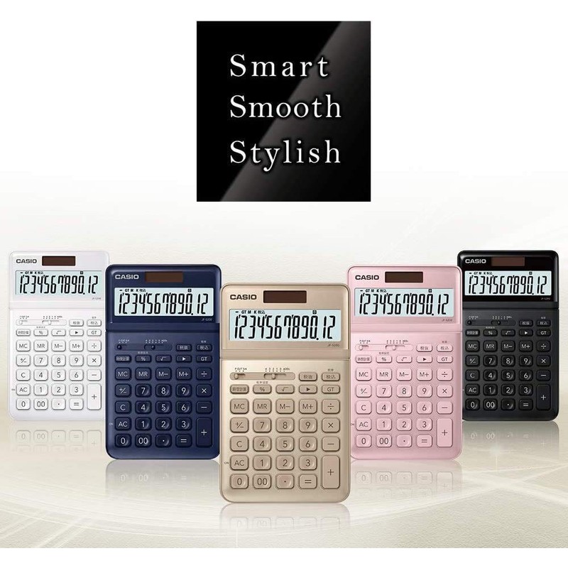 Casio Stylish Calculator, Black, 12 Digits, Just Type, JF-S200-BK-N