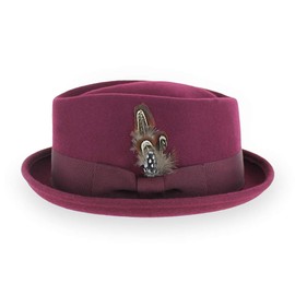 Belfry Crushable Porkpie med, Burgundy