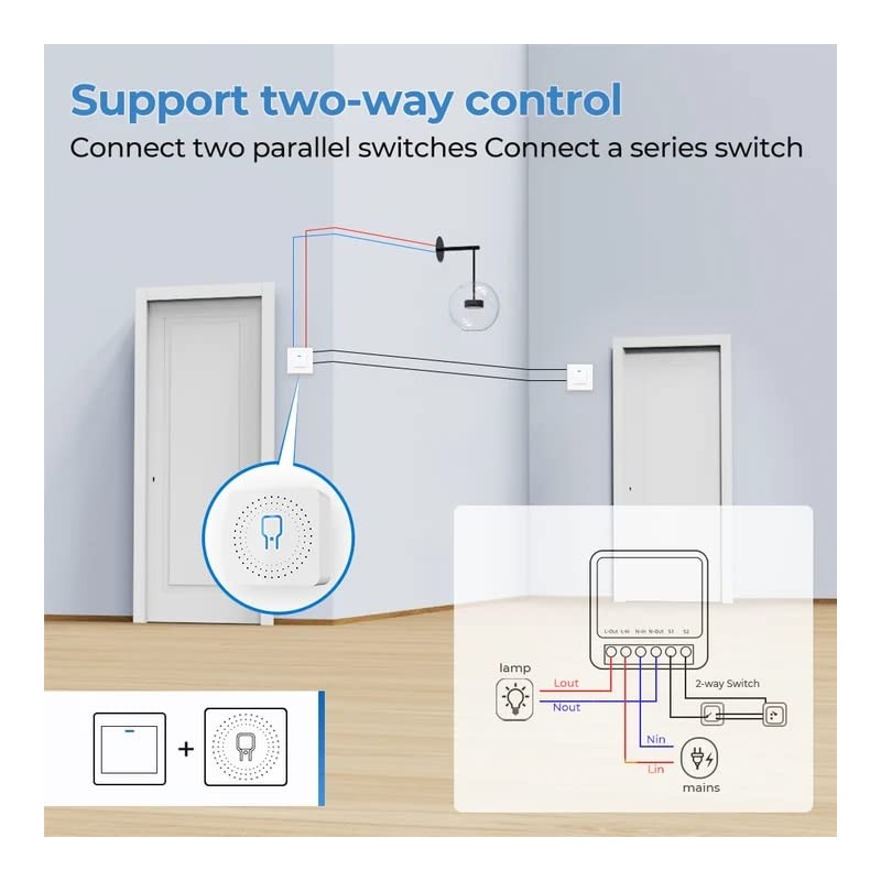 proAMEDEN Smart WiFi Switch, 16A Mini Smart WiFi Switch, Module