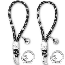 Cute Wrist Car keychain for Women, Crystal Keychain Accessories，Bling Wrist Lanyard for Keys, Car key, Blue L&s, L&S
