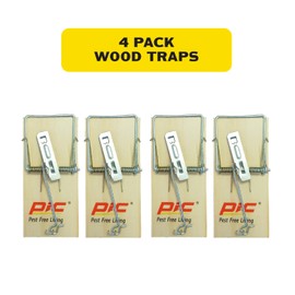PIC Wood Mouse Traps, 4 Count