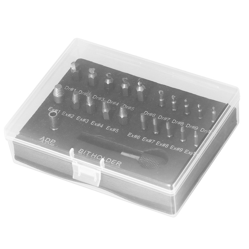 22Pcs Damaged Screw Extractor Stripped Broken Bolt Remover Tool All